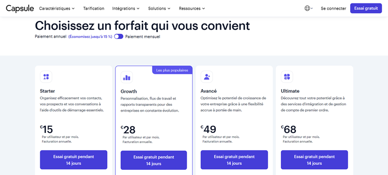 prix capsule crm